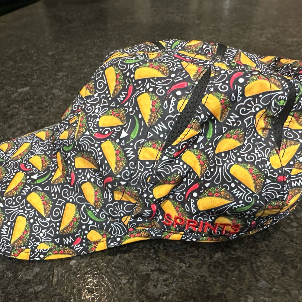 Sprints running Taco Print Cap with Embroidered Logo